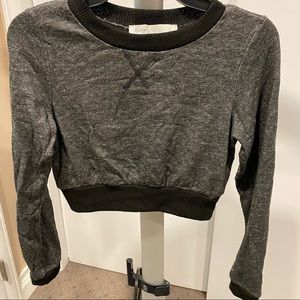Vintage Havana crop crew neck sweatshirt size small grey and black